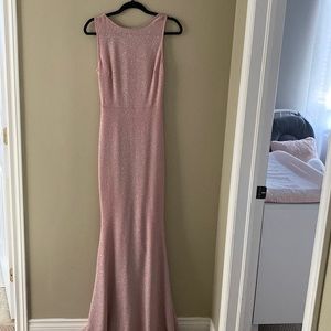 Sparkly blush pink evening gown